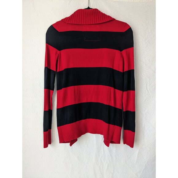 Vintage Y2K ABERCROMBIE & FITCH Cardigan Cashmere Wool Preppy Black Red Size XS - Picture 9 of 9